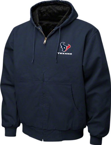 Houston Texans Cumberland Canvas Zip Front Hooded Jacket - Large