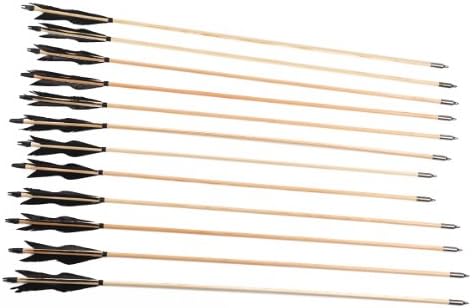 One Dozen Black Turkey Feathers Cedar Wood Target Archery Wizard Arrows WBTGT2