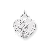 Sterling Silver Disney Tinker Bell Heart Charm