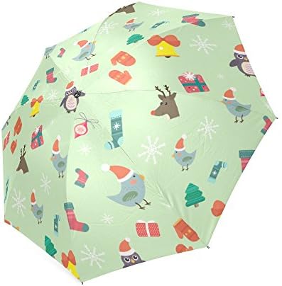 Snowflake, Reindeer, Owl, Sock, Christmas Tree Pattern, Best Christmas Gift Folding Rain Umbrella/Parasol/Sun Umbrella