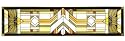 Geometric MISSION 42" Stained ART Glass CRAFTSMAN Transom ARCHITECTURAL STYLE Hand Painted Panel