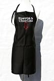 Black Embroidered Deluxe Apron Huevos & Chorizo with Arrow