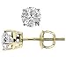 Round Diamond Stud Screw Back Earrings; 0.50 carat ct; D Color, I3 Clarity; 14k White or Yellow Gold