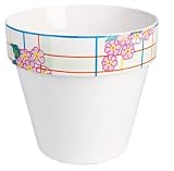 Esschert Design USA Teatowel and Flower Print Ceramic Flower Pot