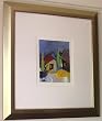 Houses By Ali Golkar Original Acrylic on Paper Painting - Framed Artwork