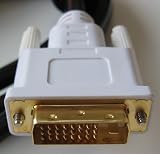 2 meter / 6 foot DVI-D Digital Male Male MM High Resolution Gold-Plated Dual Link Video Cable with Ferrite (White ends) - Great for Flat Panel Display Montiors - LCD TV - Plasma TV - HDTV for use with tvs lcd led plasma dvd xbox 360 computers that use this type of interface