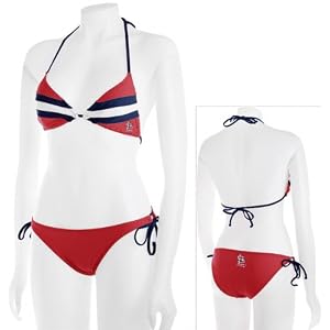 Buy St. Louis Cardinals Ladies Striped String Bikini by G-III Sports