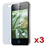 3-Packs Premium Reusable Lcd Screen Protector for Apple iPhone 4