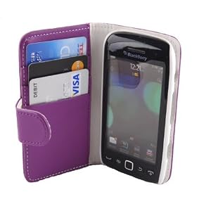 WalkNTalkOnline – Blackberry 9860 Torch Touch Purple Executive Specially Designed Leather Book Wallet Case