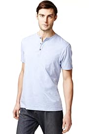 Henley Neck T-Shirt with Stay New™