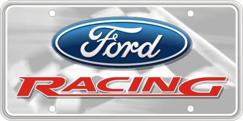 Ford Racing Checker Flag Reflectorized Souvenir License Plate