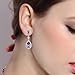EleQueen 925 Sterling Silver Full Prong Cubic Zirconia Birthstone Teardrop Bridal Dangle Earrings for Women Girls, Valentine's DayMother's DayChristmas Jewelry Gift for GirlfrienndMom,