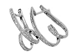 18K White Gold Earrings with European Leverback Enhanced with Diamond Accents