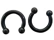 Classic Ball Black Horseshoe Earrings (10 Gauge) - Fashion Ear Plugs (1 pc)