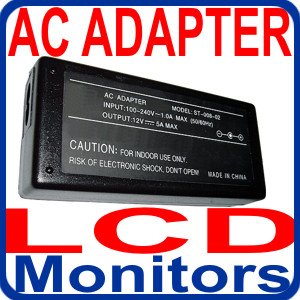 HQRP AC Adapter for HP Pavilion , ACER , Batesias , BenQ , Gem , Megavision , Neso , Sony LCD Monitor Equivalent , 12V 5A