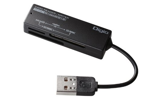 ロアス SD&マイクロSD用カードリーダー/ライター ブラック CRW-SD43BK