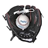  : 9" Black Ball Glove INCLUDING A BASEBALL (Regular - left hand catch for right hand throwers)