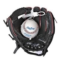 Rawlings PL158BB Players Series 9.0 Inch Black Ball Glove INCLUDING A BASEBALL (Regular - left hand catch for right hand throwers)