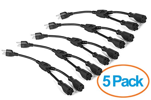Clearmax 3 prong y splitter cable power extension cord …
