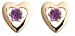 Jewelry : 14k Yellow Gold and Amethyst Children's Heart Earrings
