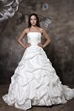 HBH Hamburger Brautmoden WD0918 Brautkleid aus Taffeta Rock modisch gerafft, bestickt, Schnürung u. Schleppe