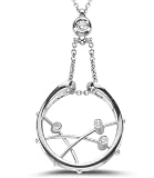 18 Kt White Gold Diamond Circle Shape Pendant