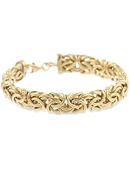 14k Bonded Yellow Gold Over Silver Womens Fancy Bracelet, 7.5"