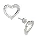 10k White Gold Diamond Accent Heart Earrings (1/14 cttw, I-J Color, I1-I2 Clarity)