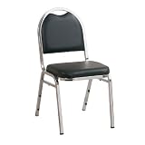 Kitchen & Housewares : Office Star STC2550V ARMLESS STACKING VINYL CHAIR CHROME FINISH STEEL FRAME PACKED 6 PER CARTON - AS