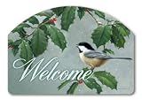 Chickadee In Holly House Numbers Sign Picture