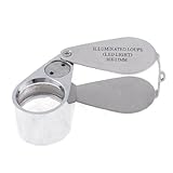 uxcell 拡大鏡　2つ　ホワイト　LED　30X 21mmのレンズ　折り畳み可能な　宝石腕時計　ルーペ