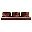 Zak Designs Savannah Brown 4-piece Condiment Bowl Set