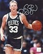 Larry Legend Bird Boston Celtics Signed 16X20 Photo - (Dribbling Close Up) - Authentic Autographed