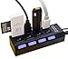ELEGIANT 4-Port USB 2.0 Hub with Individual Power Switches and LEDs For Laptop PC Black