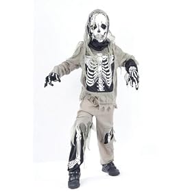 Childrens Skeleton Zombie Halloween Costume- Size Large (8-10 years)