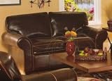 100% BYCAST PULL-UP LEATHER LOVESEAT