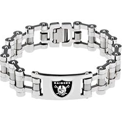 Stainless Steel Oakland Raiders Logo ID Bracelet