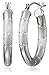 14k White Gold Satin Polished Hoop Earrings