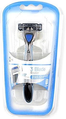 DG Body Men's Pivoting Sensitive 3-Blade Ergonomical Rubber Grip Handle Razor