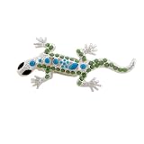 Lizard Stretch Ring Oversize Blue Green Beads