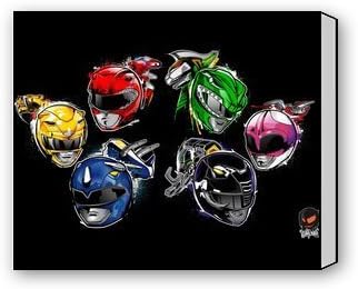 ArtShop Gallery Wrapped Mighty Morphin Power Rangers Pattern Custom Modern Art Painting Wall Decor Canvas Print