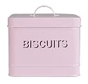 Long Pink Enamelled Biscuit Bin