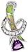 Sterling Silver Slide / Pendant Inlaid w/ Lab