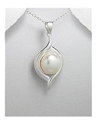 Fresh Water Pearls Pendant Necklace In 92.5 Sterling Silver
