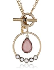 NINE WEST VINTAGE AMERICA "Along The Shore" Worn Gold Tone Rose Convertible Pendant Necklace, 32"