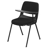 Flash Furniture Padded Black Ergonomic Shell Chair with Left Handed Tablet Arm
