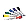 Quartet ReWritables Dry-Erase Mini Markers with Cap-Mounted Erasers, 6-Marker Pack, Assorted Standard Colors (51-659312Q)