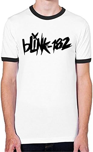 Tinage Blink 182 T Shirts A0054 Mens Ringer T-Shirt Band Tees White Black M