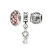Key to My Heart Sterling Silver and Glass Charm Set
