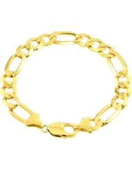 10k Yellow Gold Figaro Bracelet, 8"